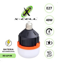 Lâmpada Emergência Bulbo Led Automática Portátil 40w