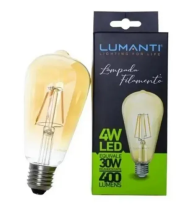 Lampada filamento led 4w pêra st64